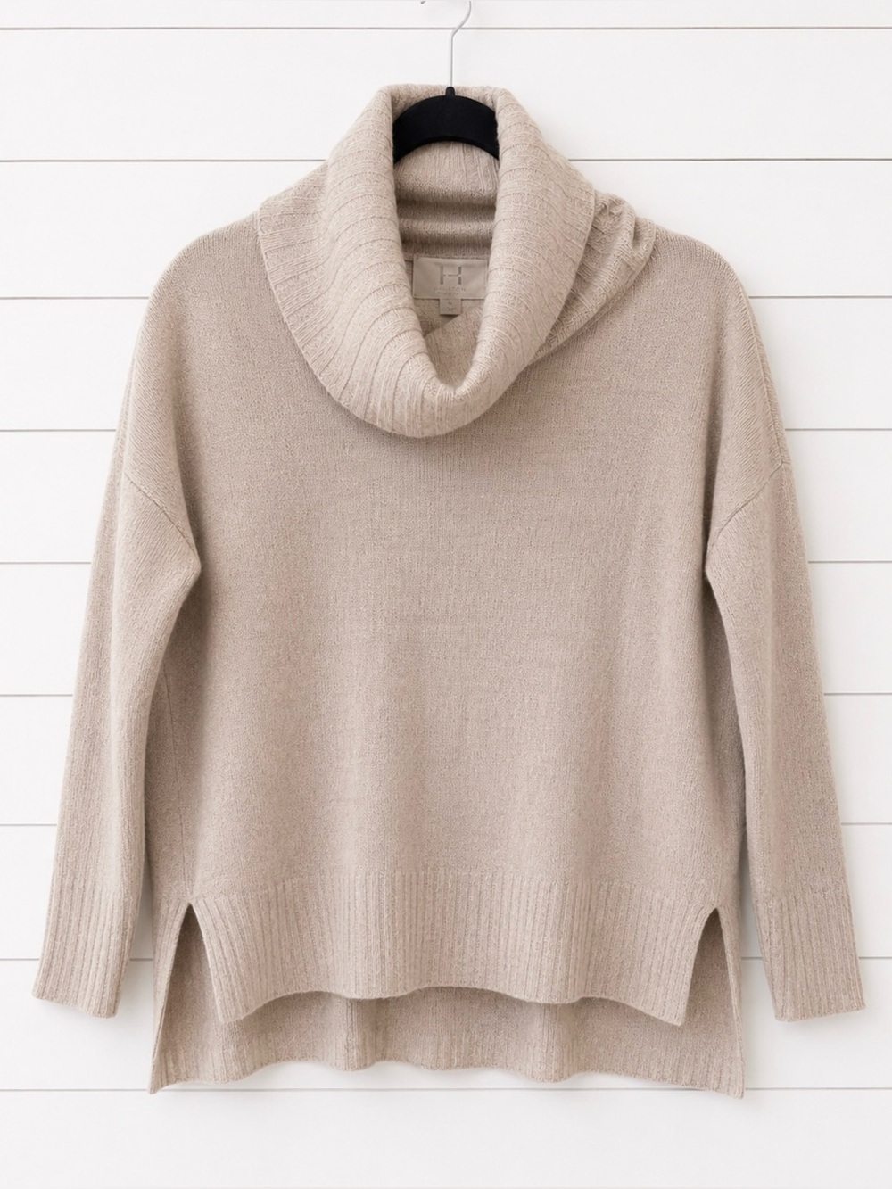 Size S Halston 100% Extra Fine Merino Wool Cowl Neck Sweater